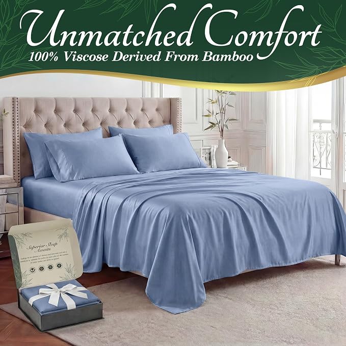 DECOLURE 100% Viscose Derived from Bamboo Sheets Queen Size - Image 2