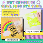 VINYL FROG 10 Sheets Neon Heat Transfer Vinyl Bundle 12"x10" Green & Yellow & - Image 3