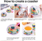 8 Pcs Book Diamond Art Coasters Kit - Image 8