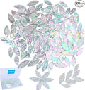 LITMIND 120 Pieces Iridescent Textured Transparent Mosaic Glass Petals & Leaves by LITMIND