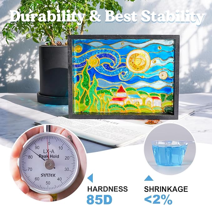 LET'S RESIN UV Resin with Light, Upgraded 200g Crystal Clear&Low Odor, UV Light - Image 4
