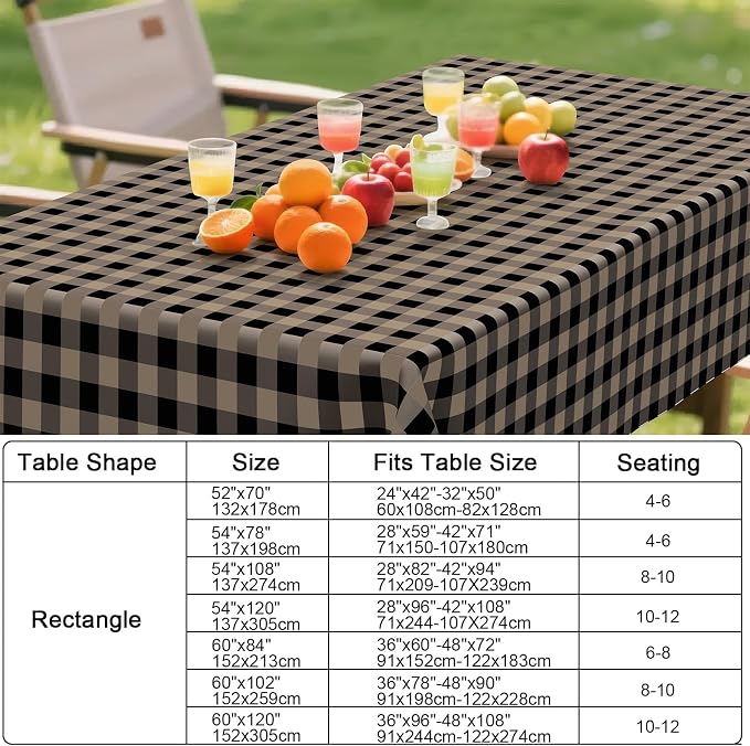 Smiry Rectangle Table Cloth, Waterproof Vinyl Tablecloths - Image 7