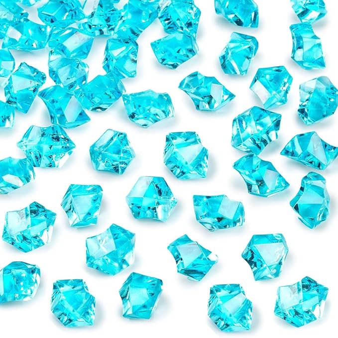 DomeStar 150PCS Light Blue Fake Ice Rocks Vase Fillers, Aquarium Gravels Small by DOMESTAR