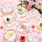 Funnymoom 60 Pcs 7 Inch Baby Shower Paper Plates Girl Pink Floral Baby Shower - Image 5