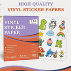 Aevdor 120-Sheet Glossy White Printable Vinyl Sticker Paper, Inkjet | Glossy - Image 3