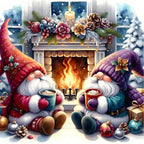 Eiazuiks Christmas Stamping Cross Stitch Kit, Gnomes Christmas Counting Cross by Eiazuiks