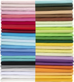 Aubliss 50pcs 100% Cotton Fabric Bundle 10" x 10" PreCut Fat Squares Sheets by Aubliss