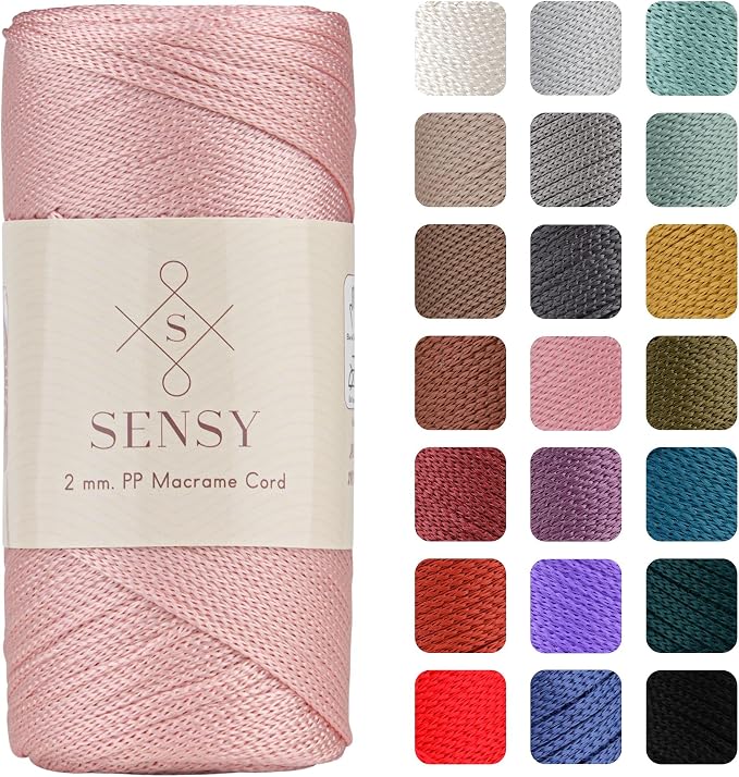 Sensy Premium 2mm 251 Yards Polyester Rope 100% Polypropylene Cord Macrame Cord by SSENSY