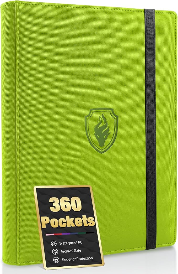 Premium 9 Pocket Card Binder for 360 Cards, Fabmaker PU Cover Trading Card by Fabmaker