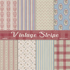 PRSTINCOL Scrapbook Paper, 16 Sheets 4.1x5.8 Inch Vintage Stripe Style by PRSTINCOL