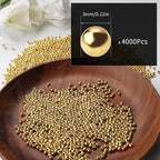 4000pcs Gold 3mm Pearl Beads - Image 2