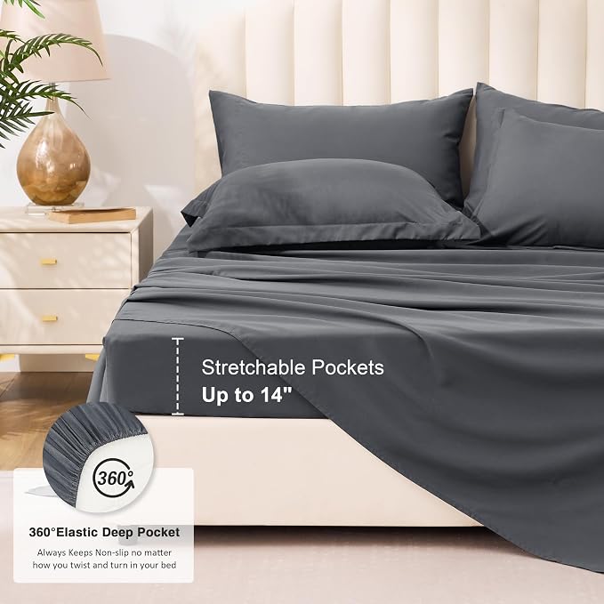 Love's cabin King Size Comforter Set Soot Grey, 7 Pieces King Bed in a Bag - Image 6