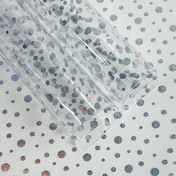 Transparent Waterproof PVC Vinyl 10 Pcs 8.3 x 11.8 inches Iridescent Shine by XHTFauxLeather