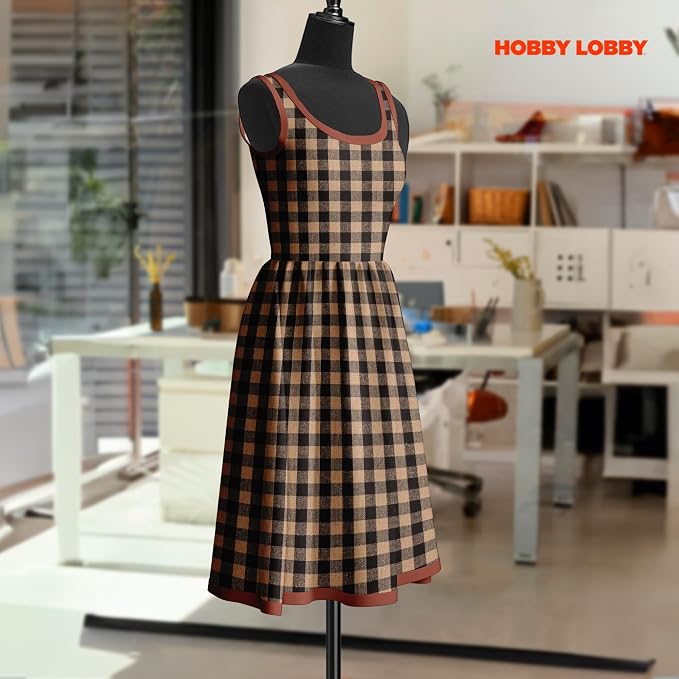 Hobby Lobby Black & Tan Homespun Check Cotton Fabric, 1 Yard | Precut Fabric - Image 7