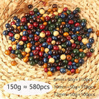 DAHI 580pcs Colorful Wooden Beads 8/10/12mm Assorted Macrame Wooden Loose - Image 2