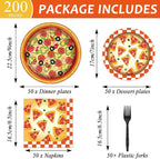 50 Guests Pizza Plates and Napkins Party Supplies Pizza Birthday Party - Image 2
