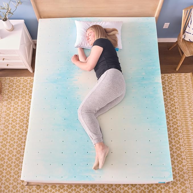 Linenspa 2 Inch Swirl Gel Memory Foam Mattress Topper, King Size – Cooling Gel - Image 8