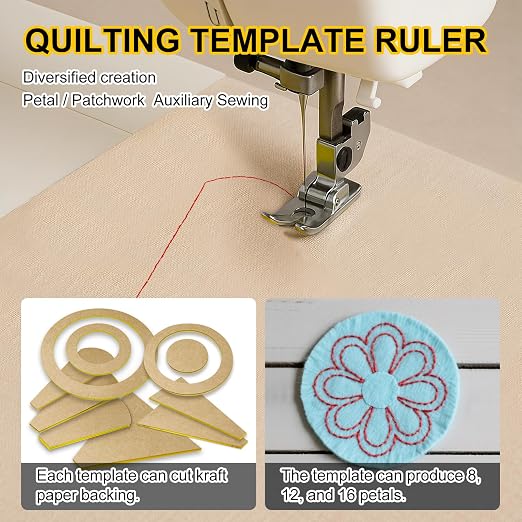 10Pcs Acrylic Quilting Template Ruler Set, Premium Sewing Machine Plate & - Image 3