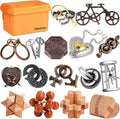 Metal Brain Teaser Puzzles Disentanglement Puzzles Metal Wooden Brain Teaser by KakeDuJa