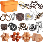 Metal Brain Teaser Puzzles Disentanglement Puzzles Metal Wooden Brain Teaser by KakeDuJa