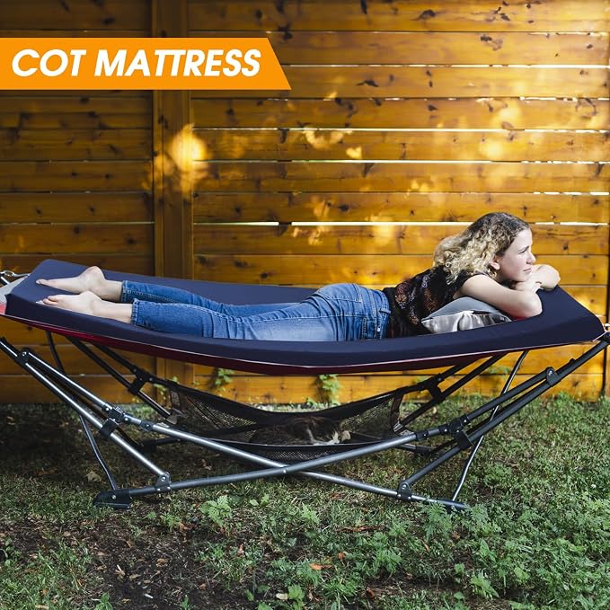 CYMULA Camping Cot Mattress 2in Memory Foam Sleeping Pad, Soft Warm Non-Slip - Image 4