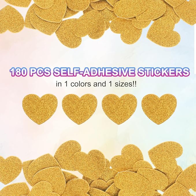 MECCANIXITY 180Pcs Glitter Foam Stickers 1 Inch Self-Adhesive Sparkly - Image 3