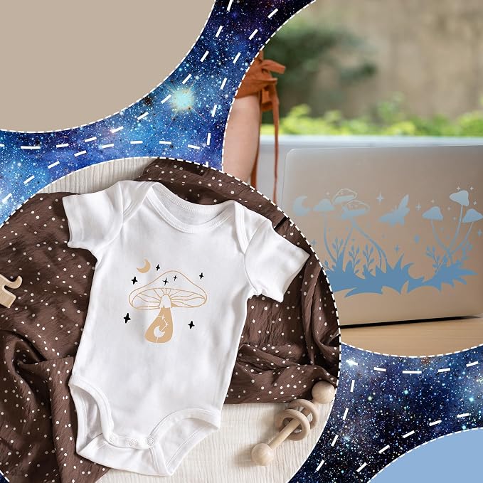 Keluna Mushroom Stencils for Painting, 12 Inch Large Reusable Crescent Moon - Image 7