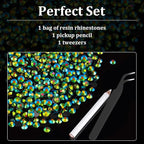 4000pcs 4mm Resin Rhinestones Bulk, Emerald Black AB Flatback Round Jelly - Image 6