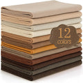 12 Rolls 8"x35" 1.4mm Thick Soft Felt Fabric Sheet 12 Assorted Brown Tone by MITINU