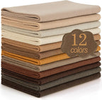 12 Rolls 8"x35" 1.4mm Thick Soft Felt Fabric Sheet 12 Assorted Brown Tone by MITINU