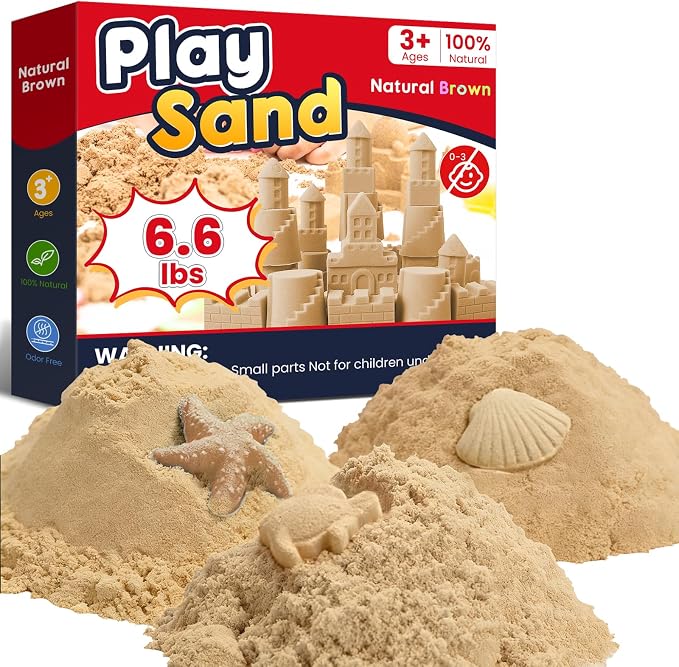 FURWEY 6.6lbs Play Sand, Natural Brown Sensory Sand, Suitable by FURWEY