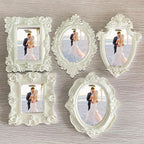 5Pcs Mini Frames -White Small Vintage Flower Oval Rectangle Baroque Frames - Image 5