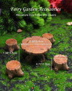 Miniature Garden Furniture Resin Table Chairs Figurines, Fairy Garden - Image 2