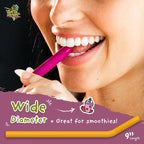 Softy Straws Wide Premium Reusable Silicone Drinking Straws + Patented Straw - Image 5
