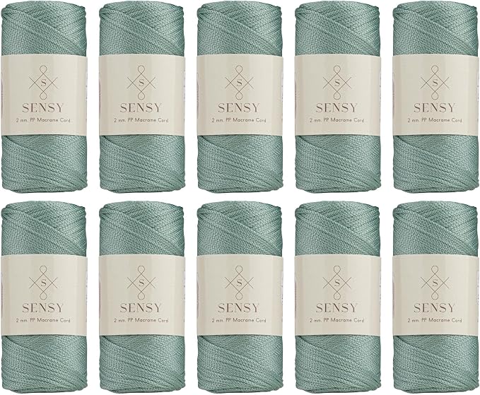 10 Skeins of Sensy Premium 2mm 251 Yards Polyester Rope 100% Polypropylene Cord by SSENSY