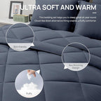 Love's cabin Queen Comforter Set Navy Blue, 7 Pieces Queen Bed in a Bag - Image 5
