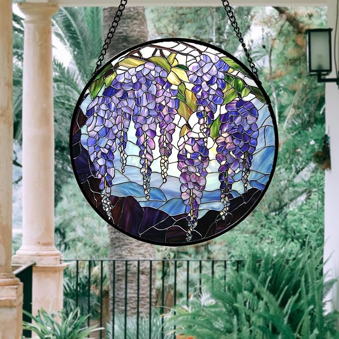 DASTOLL Stained Glass Window Hanging, and Mom 11.8x11.8 in - Image 4