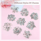 JIALEEY 200 PCS Wholesale Bulk Lots Jewelry Making Charms Mixed Smooth Tibetan - Image 5