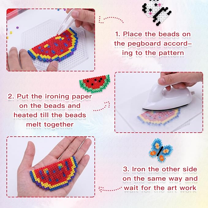 Quefe Fuse Beads Kit 36000 Pcs 72 Colors 2.6mm Mini Beads Craft Kit Including - Image 6