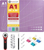 Mandala Crafts Self-Healing Cutting Mat Set – 24" x 36" A1 Purple Pink by MandalaCrafts