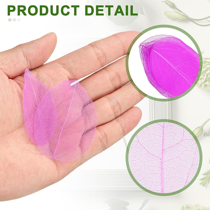 uxcell 100 Pcs Rose Red Skeleton Leaves - Image 3