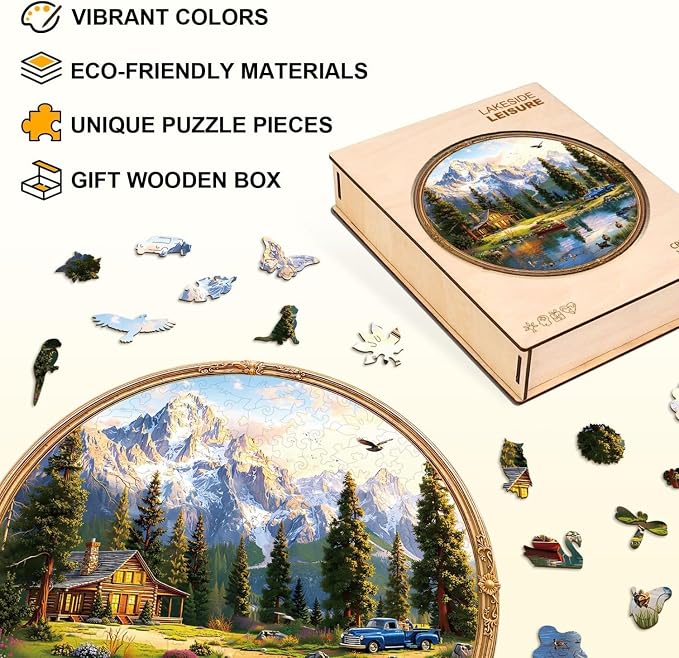 Lakeside Leisure Puzzles Adults Gifts Wooden 200 Pieces 11.4 * 11.4in - Image 2