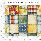 Patchwork Cotton Fabric Panel 61 x 36.6 Inches, Lemon Fruit Quilt Style Pattern - Image 3