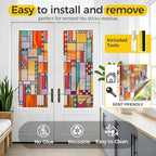 OHTMERU 3D Stained Glass Window Privacy Film, Heat Control UV Blocking Static - Image 5
