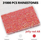 33000Pcs Red AB Rhinestones for Bedazzling, Different Sizes 2-6mm Flatback Gems - Image 3