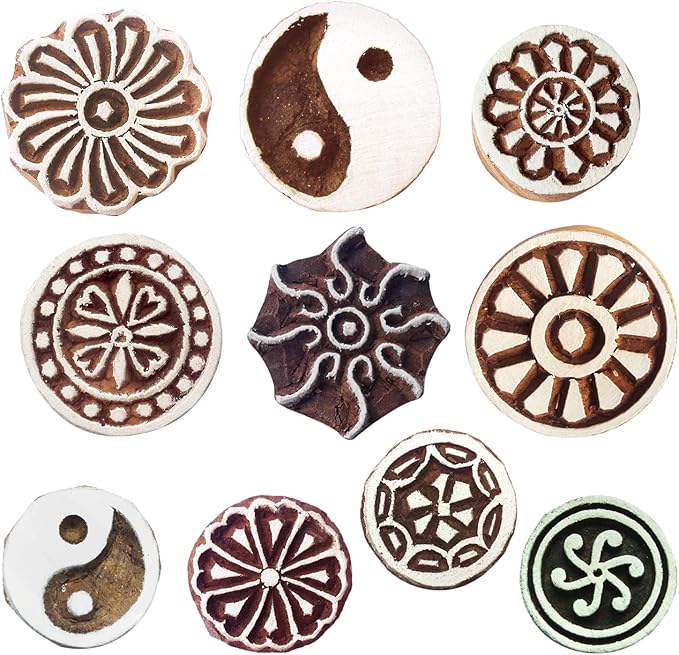 Royal Kraft Round Wooden Printing Stamps by RoyalKraft