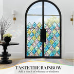Coavas Window Privacy Film Stained Glass Window Clings 3D Rainbow Film - Image 3