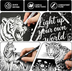 Black & White Acrylic Paint Pens, Dual Tip, 0.7mm Fine Nibs 10 Pack | Opaque Ink - Image 4