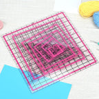 Quilting Rulers, 7 Pack Pink Square Acrylic Sewing Ruler Set, Precision Inch - Image 8