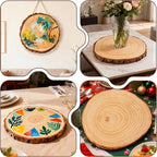 FSWCCK 2 Pack Nature Unfinished Round Wood Slices, 11-13 Inches Wooden Circle - Image 3